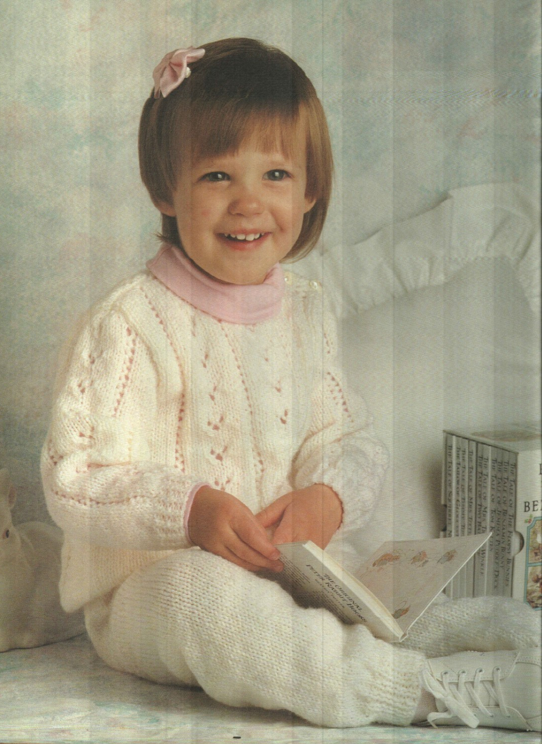ADORABLE BABIES 3 SWEATERS & PANTS 7 DESIGNS 3 SIZES KNITTING PATTERN BOOK