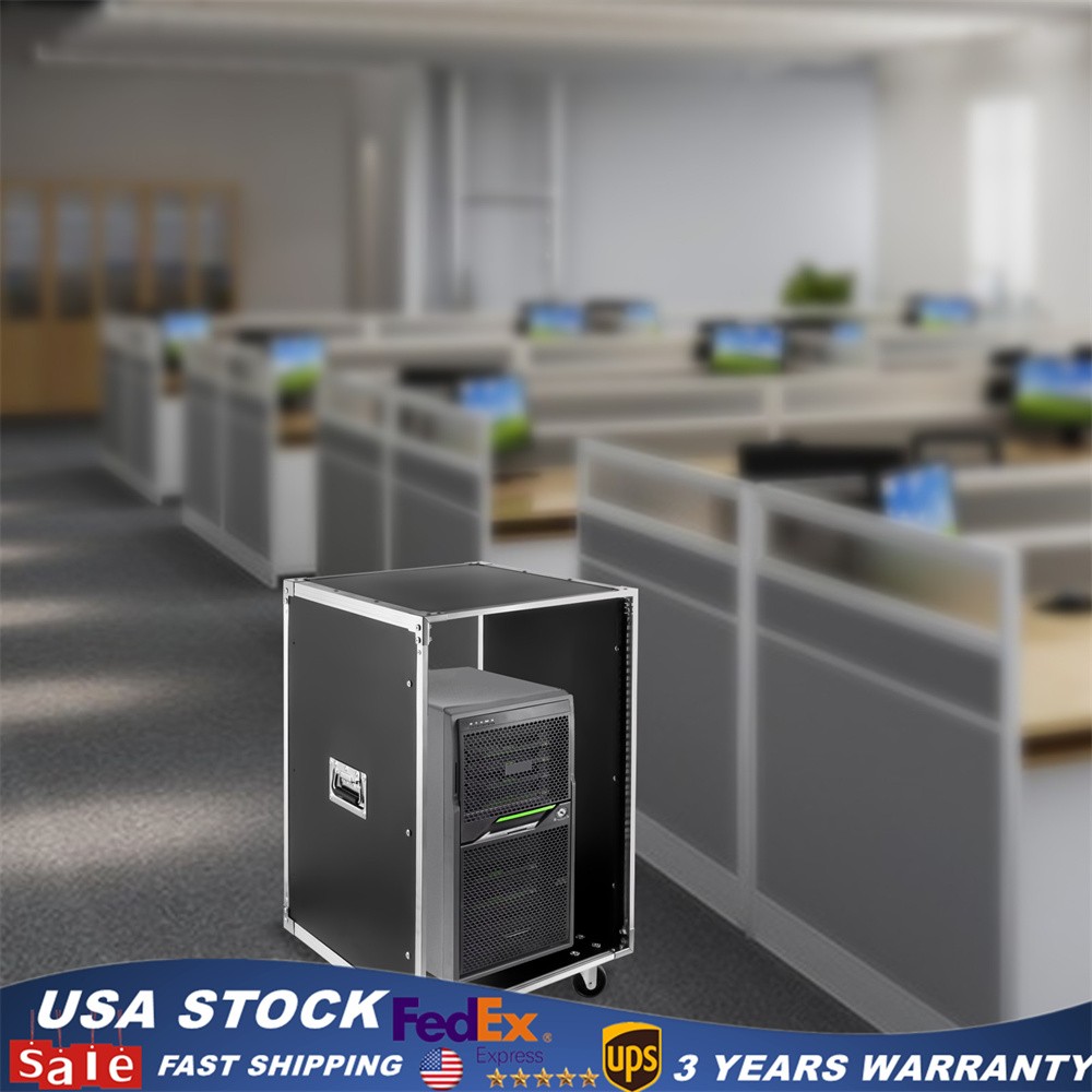 16U Cabinet Rolling Network Rack Audio Studio Video Telecom Equipment Rack Stand