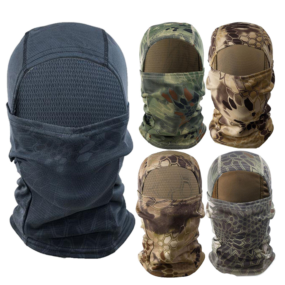 Men's Camo Tactical Military Face Mask Airsoft Balaclava Hat for Outdoor Hunting