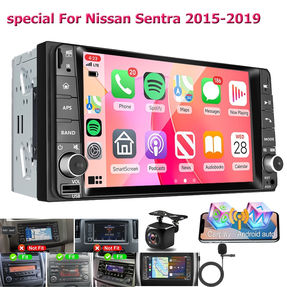 7" Plug & Play For Nissan Sentra 2015-2019 In Dash Car Stereo Radio CarPlay GPS