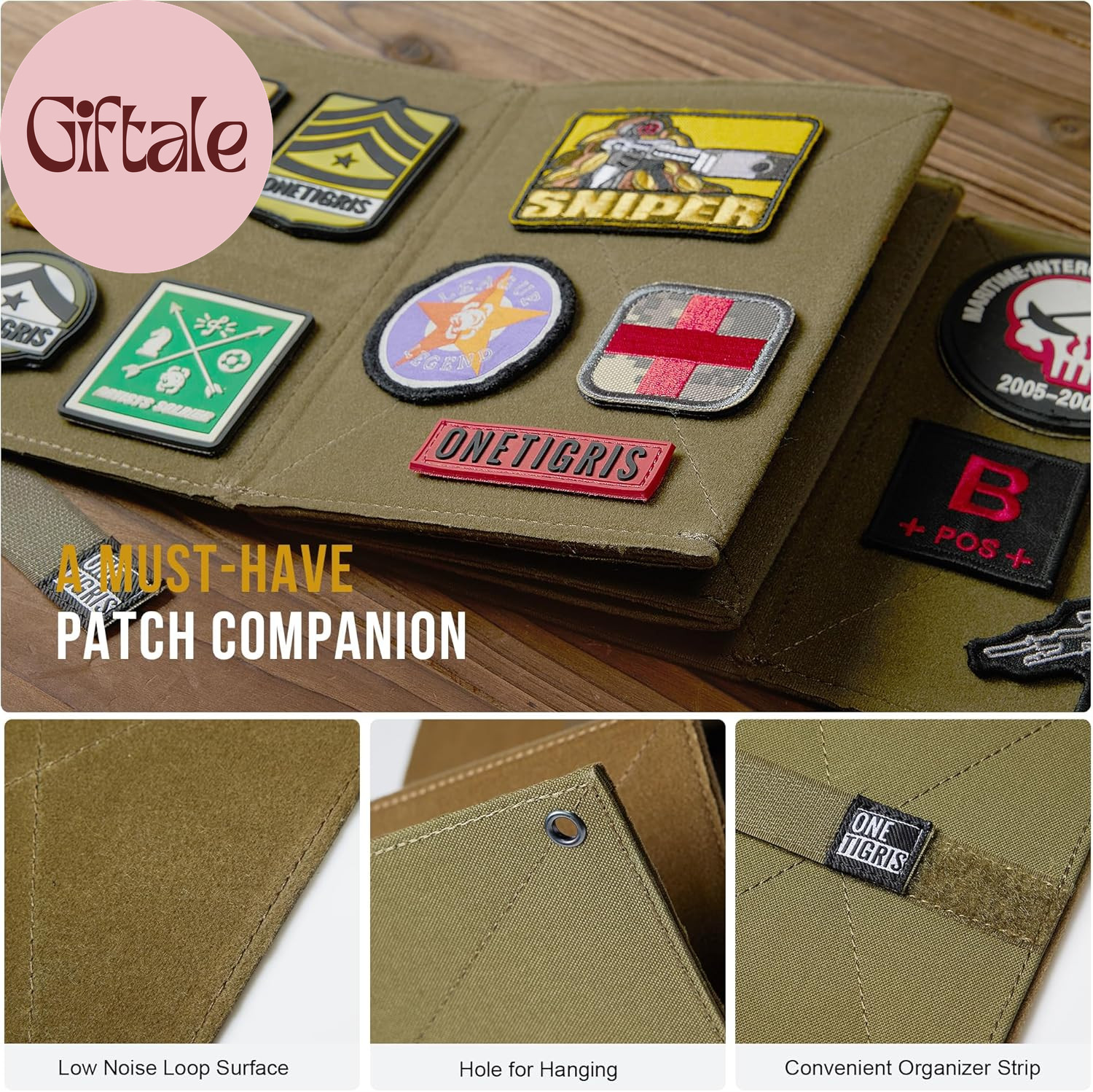 Patch Display, Foldable Tactical Patch Board Panel Holder Booklet Organizer for