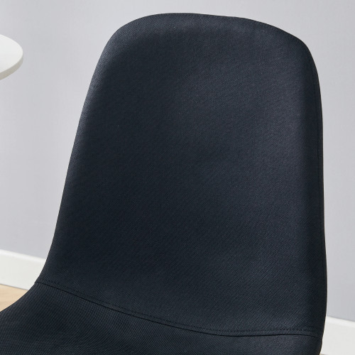 Luxury Simple Chair - Set Of 4 BLACK Linen-Cotton Material High Resilience Chair
