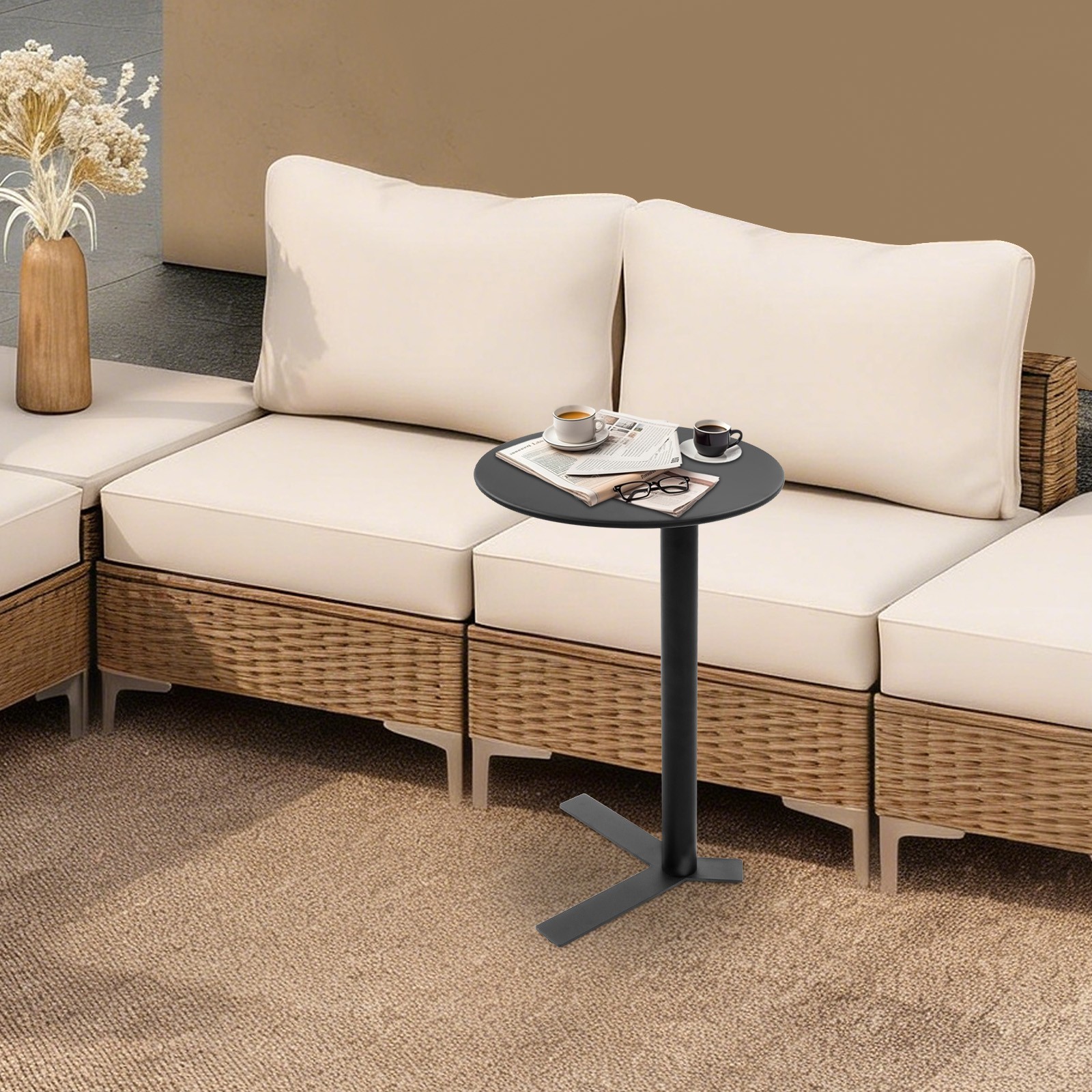 Modern Side Table, Iron Side Table, Y-shaped Iron Side Table