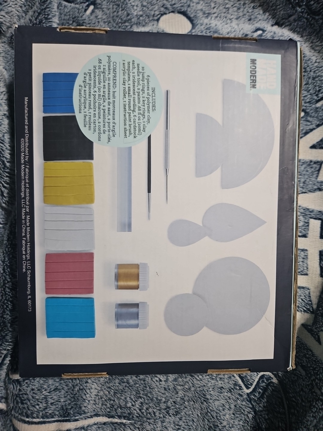 Modern Hand Made Marbled Clay Kit NEW Create Beads, Dishes, Keychain & More