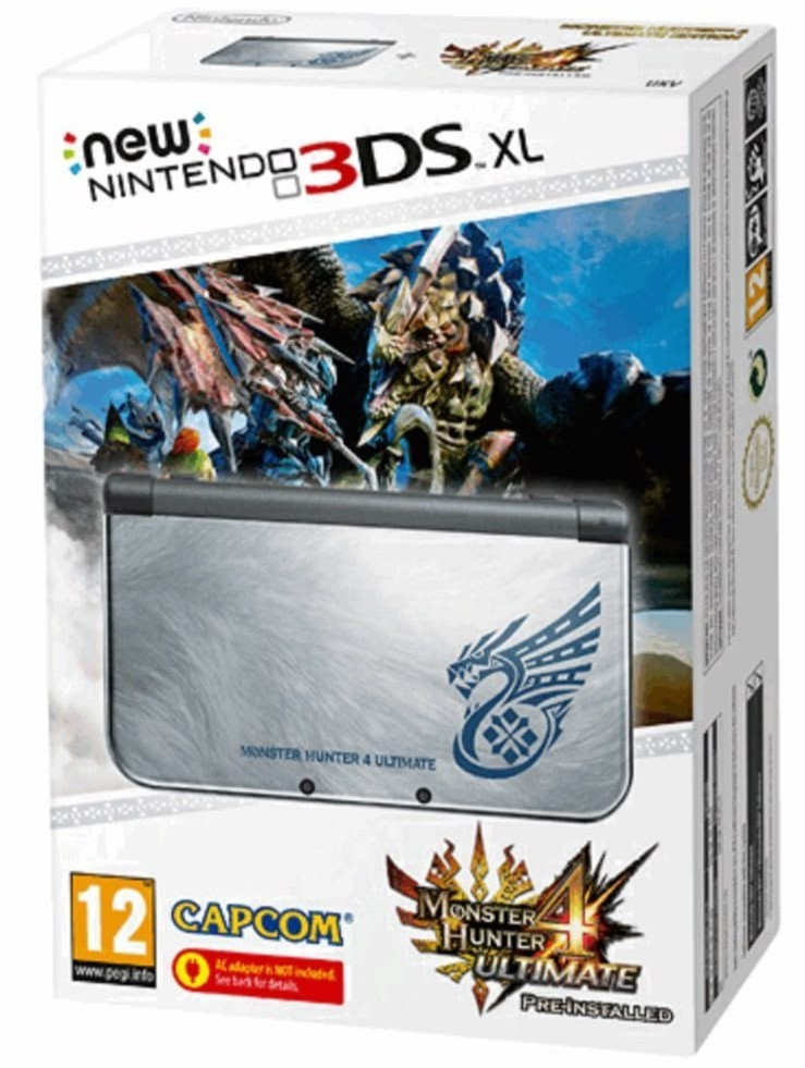 Nintendo New 3DS XL Monster Hunter 4 Ultimate Edition Box,Charger,Software,64GB