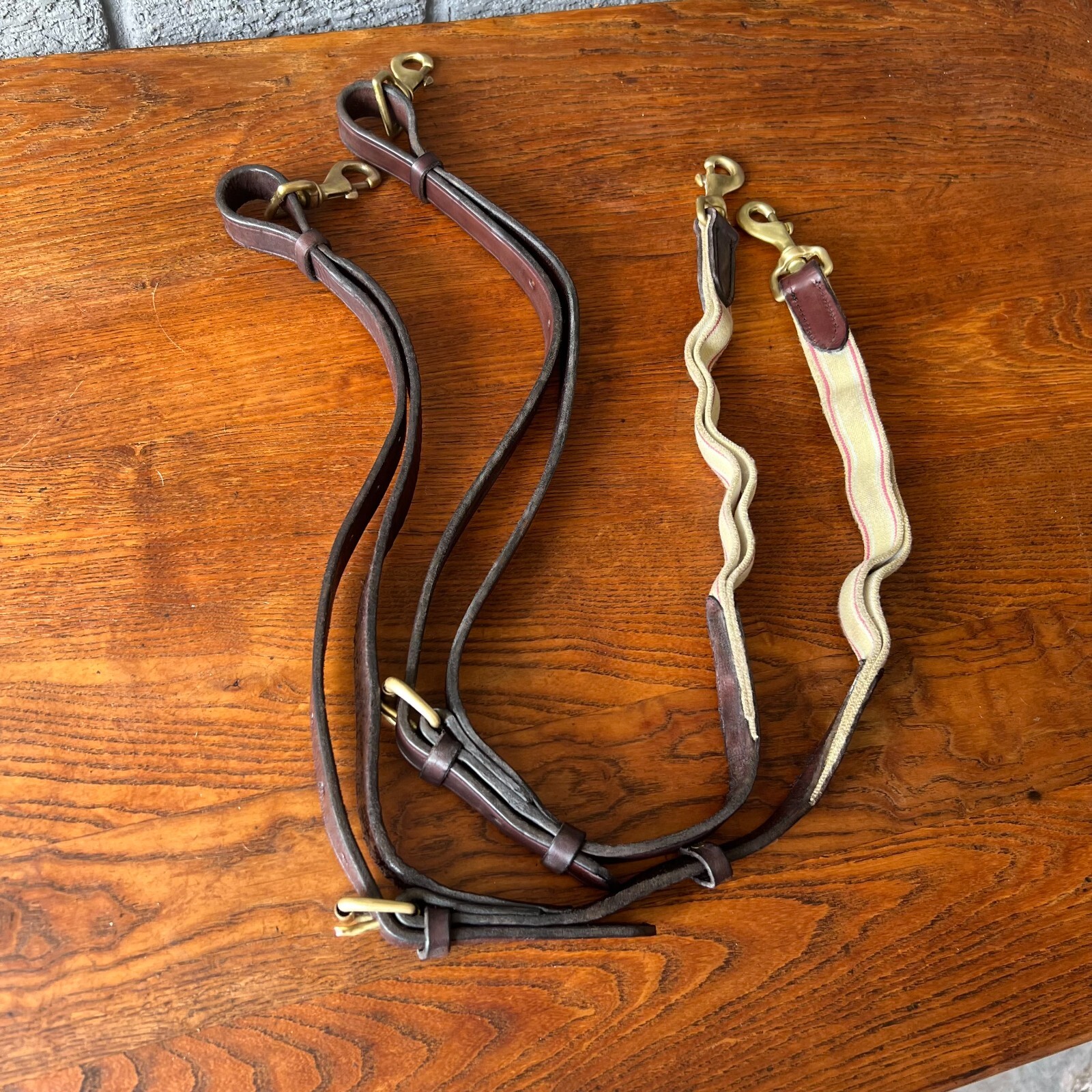 Side Reins Tory Leather Company Bridle Leather 3/4" & Elastic, Dover Saddlery