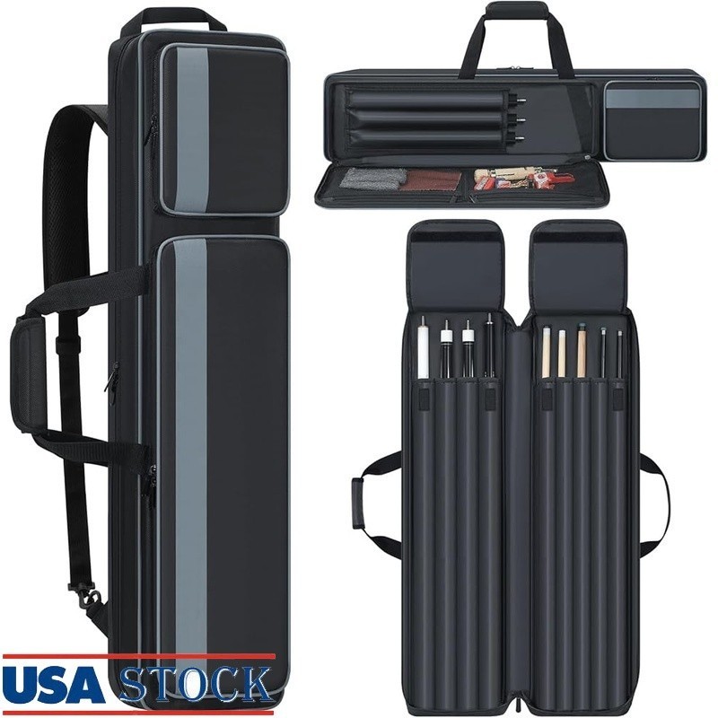 Pool Cue Case 4x5 Pool Cue Carrying Case Soft Padded Billiard Stick Bag New