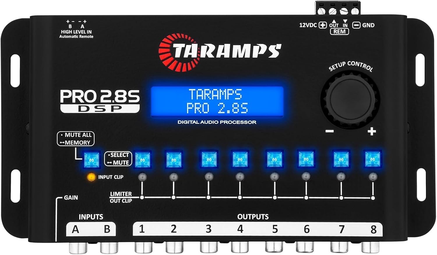 Pro 2.8S Black DSP Crossover Full Digital Signal Audio Processor and Equalizer w