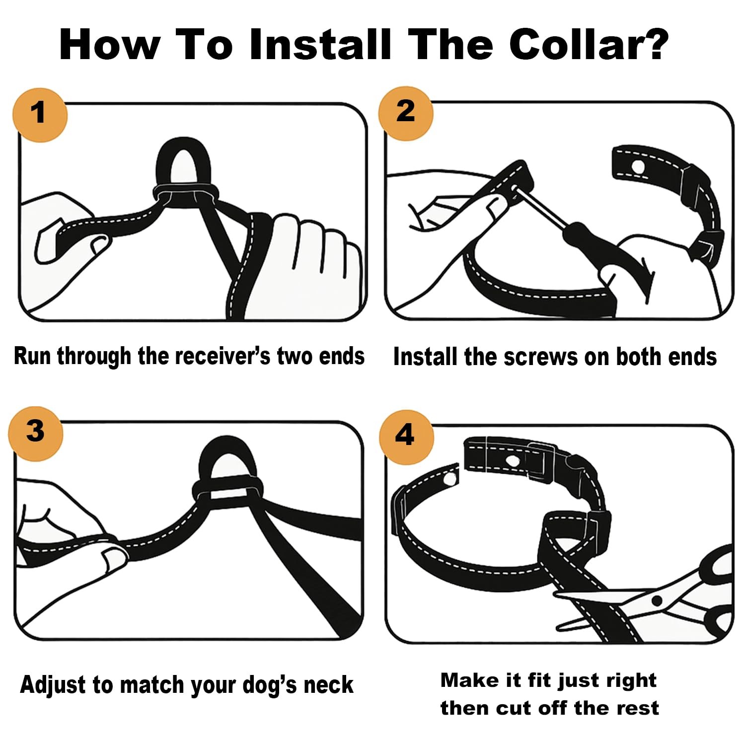 Collar Replacement Strap for Dogs, Durable Reflective Nylon Replace Belt for ...