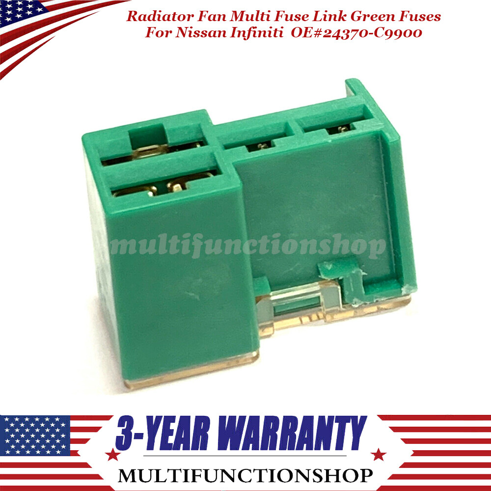Radiator Fan Multi Fuse Link Green Fuses 24370-C9900 For Nissan Infiniti