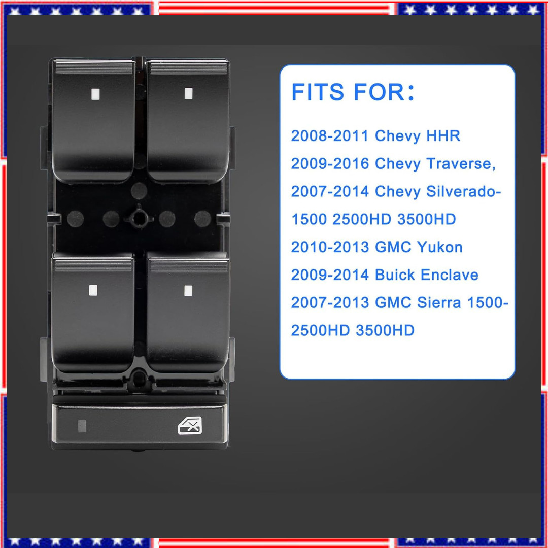Driver Side Power Window Master Control Switch fit for 2007-2013 Chevy Silverado