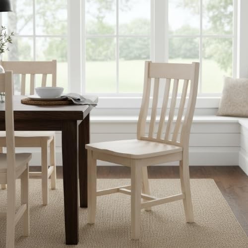 International Concepts Cafe Dining Chairs Solid Parawood Bistro Style Unfinished