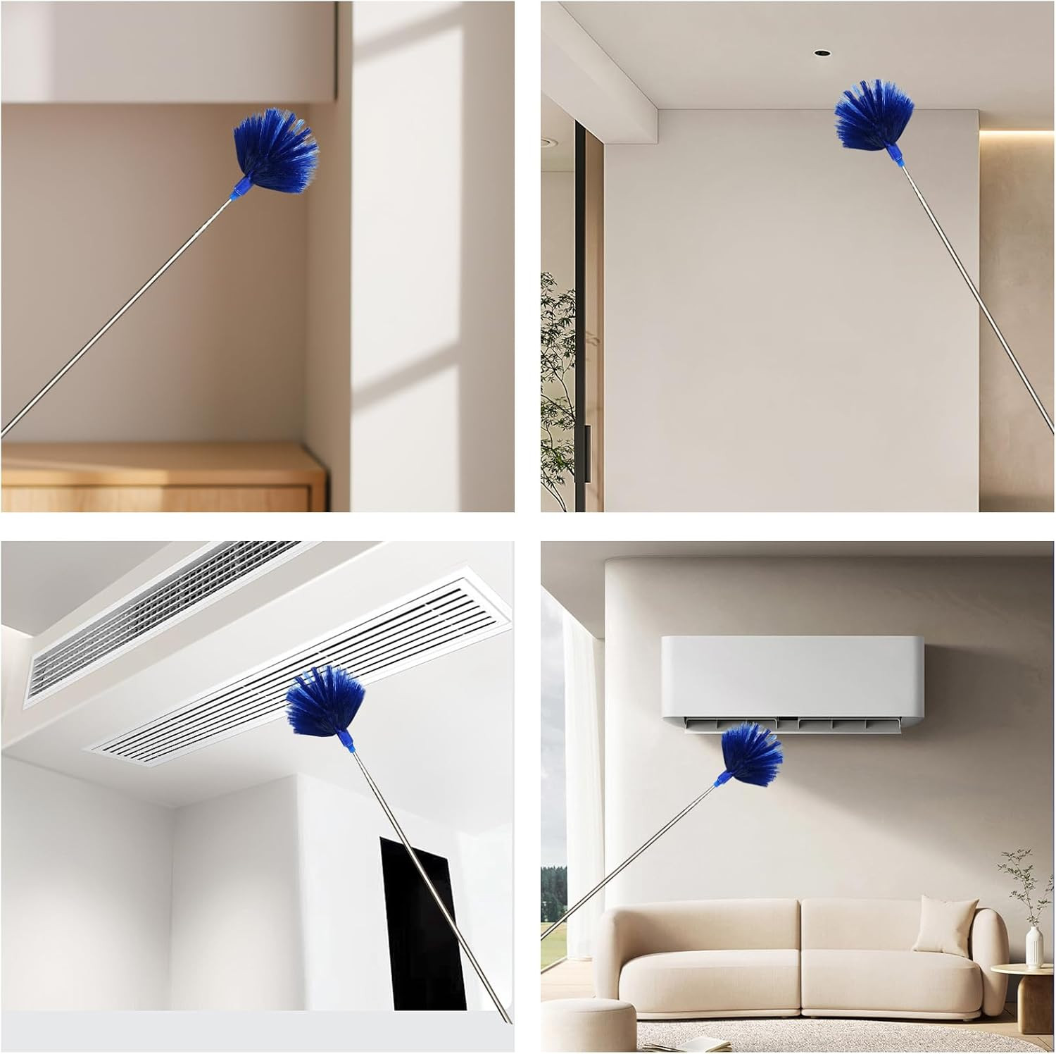 Cobweb Dusters with Extension Pole 100-Inch Spider Web Brush & Ceiling Cleaning