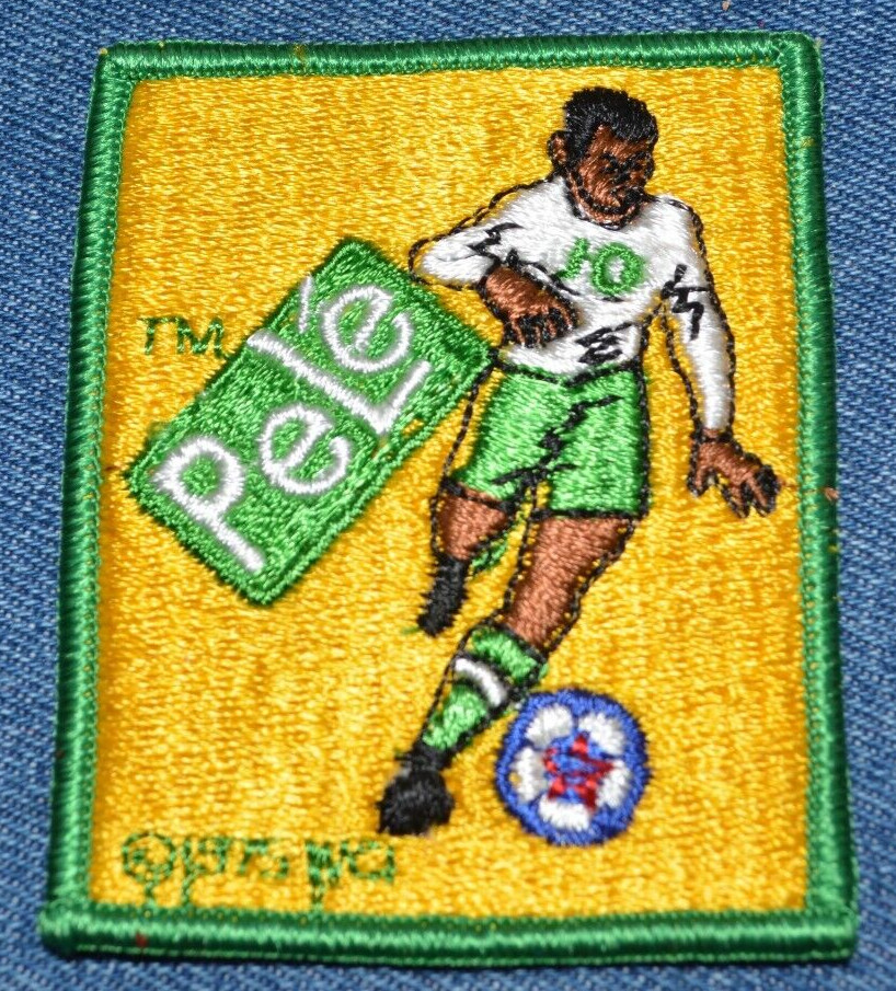 Original Vintage 70s PELE 3" Patch Soccer Football Futbol Brazil World Cup FIFA