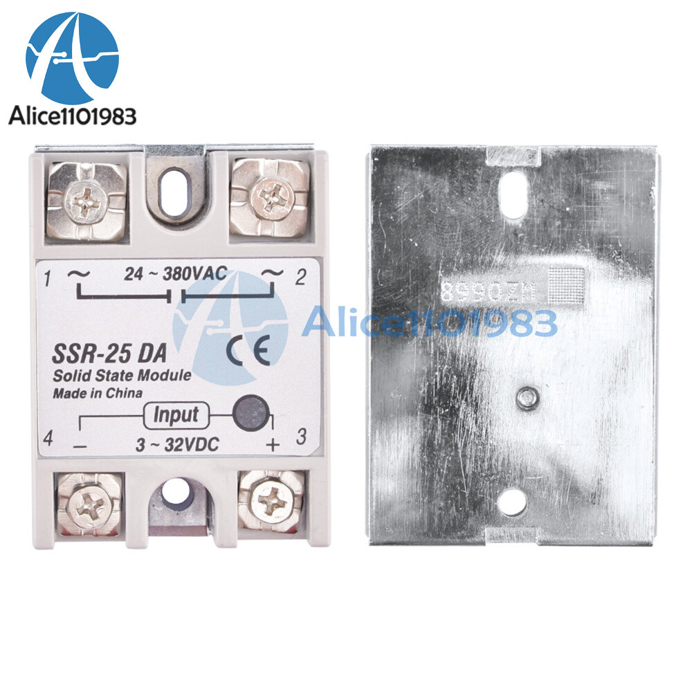 Output 24V-380V 25A SSR-25 DA Solid State Relay For PID Temperature Controller