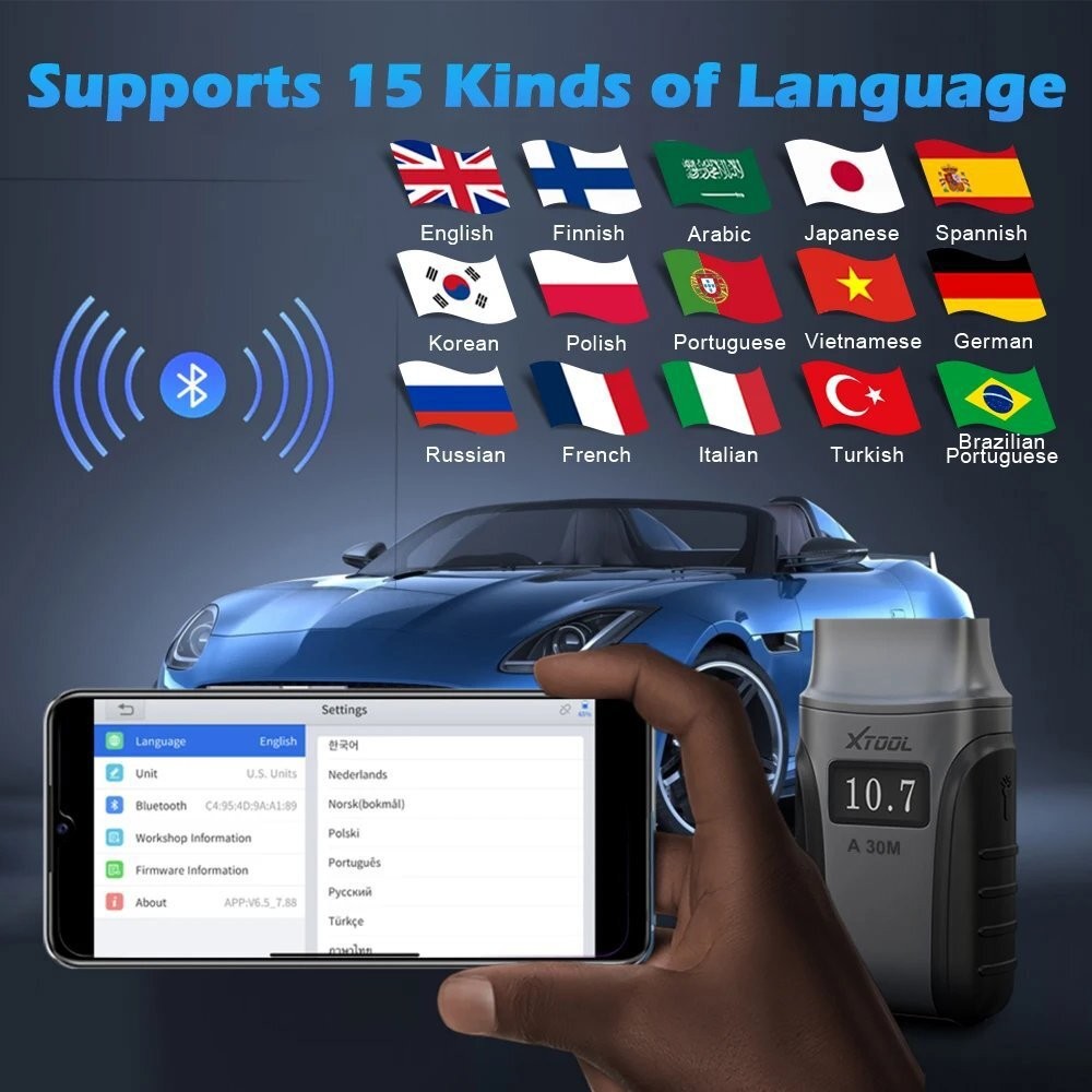 USED XTOOL A30M OBD2 Scanner Code Reader Full System Car Diagnostic Tool NEWEST