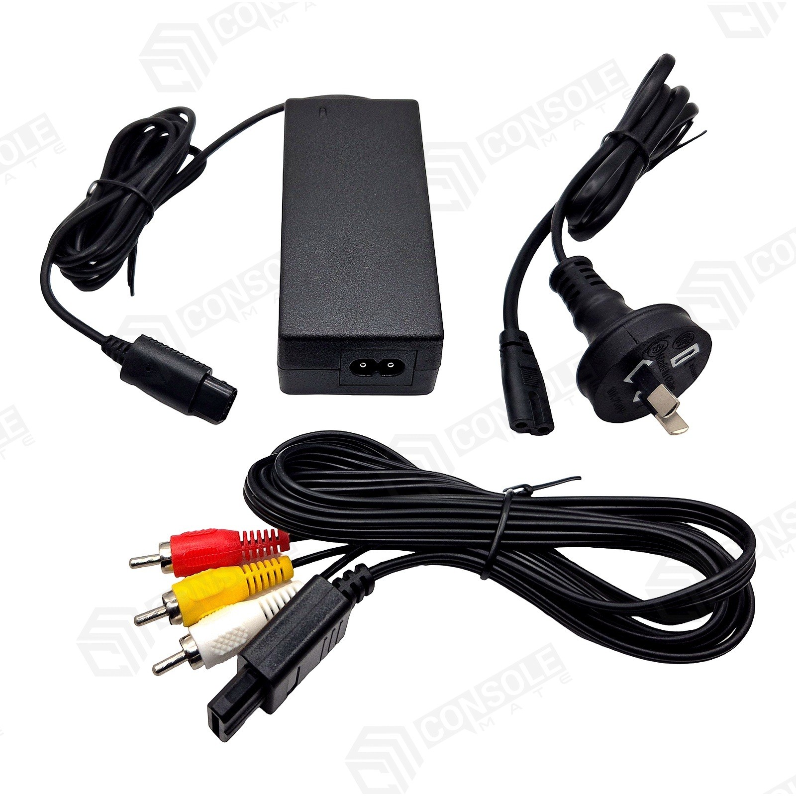 GameCube Power Supply & Composite AV Cable Set for Nintendo NGC | AU Plug