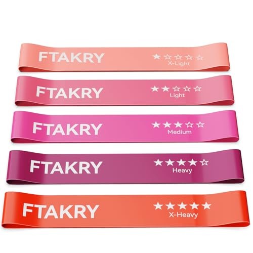 Resistance Bands for Working Out, Exercise Bands with 5 Resistance Levels, Pink