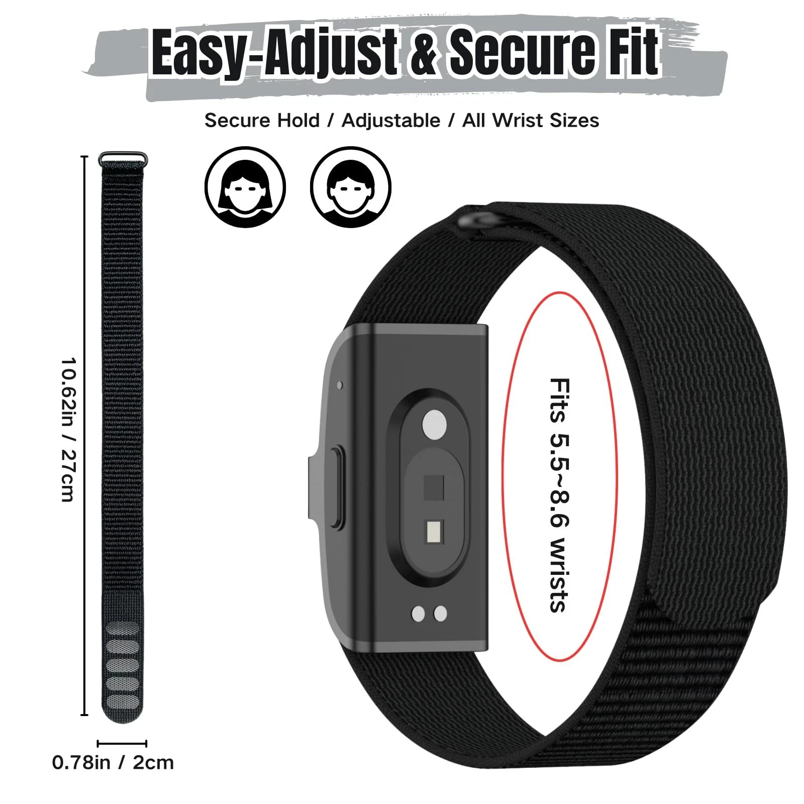 Nylon Loop Compatible with Hume Band, Nylon Replacement Strap, Soft Adjustabl...