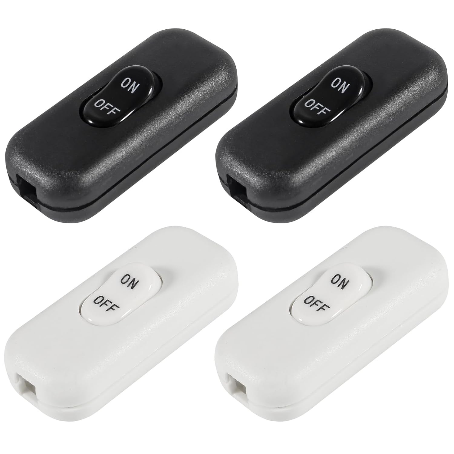 4 Pack Inline Cord Switch AC 250V 6A On-Off,Lamp Cord Button Torpedo Switch, Ele