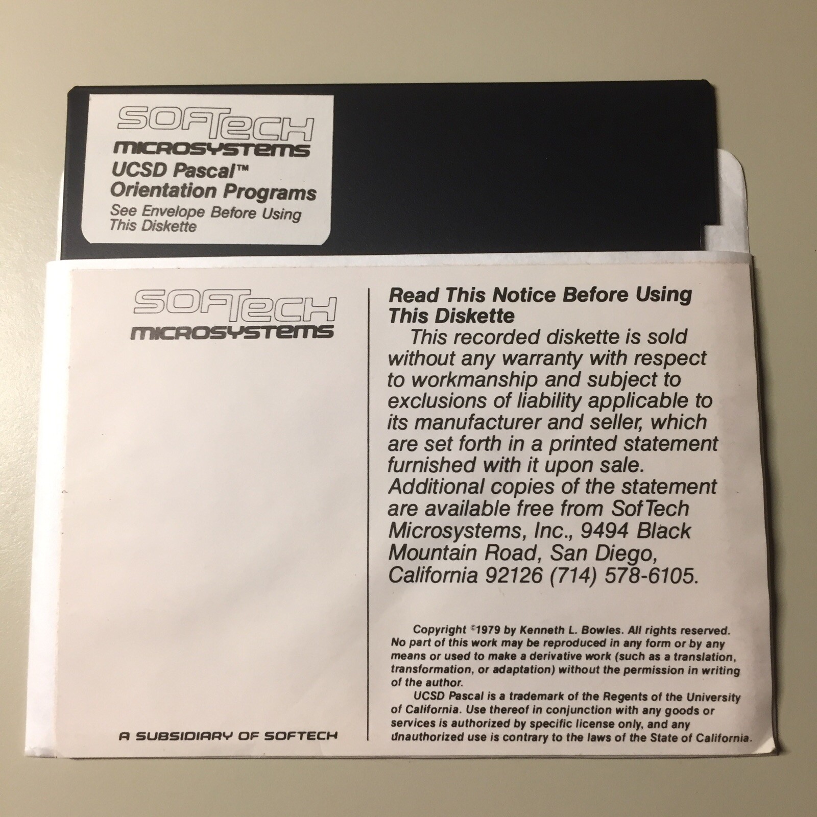 Vintage 1979 UCSD Pascal Orientation Programs 5.25” Floppy Disk VHTF