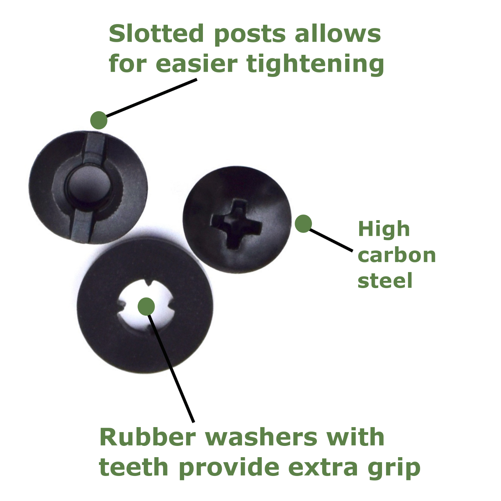 Black Chicago Screws, 48 Sets, 3/8" for DIY Kydex and Leather Gun Holsters/Clips