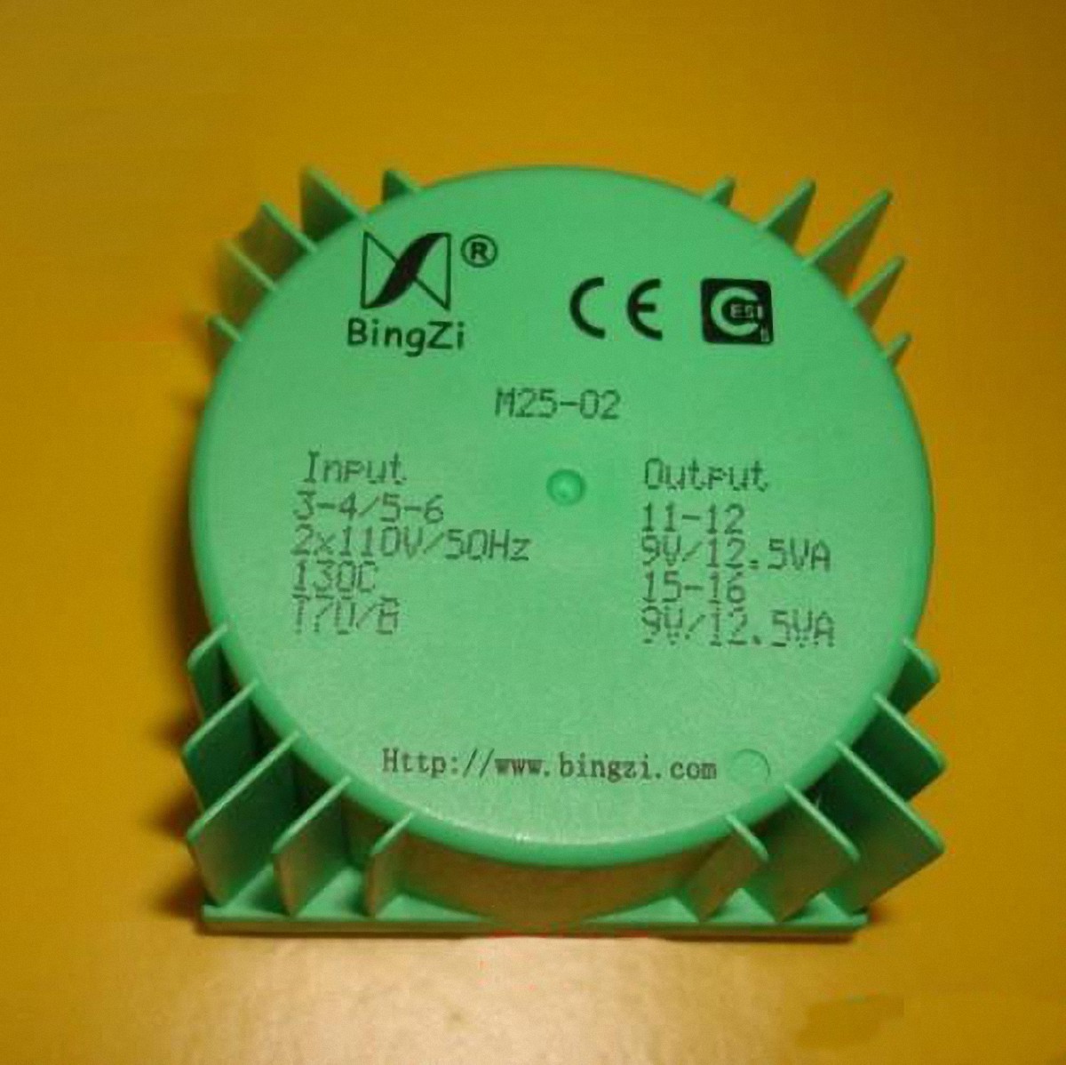 25VA Green square 25W Sealed toroidal transformers M25-02 AC dual 9V(2*9V)