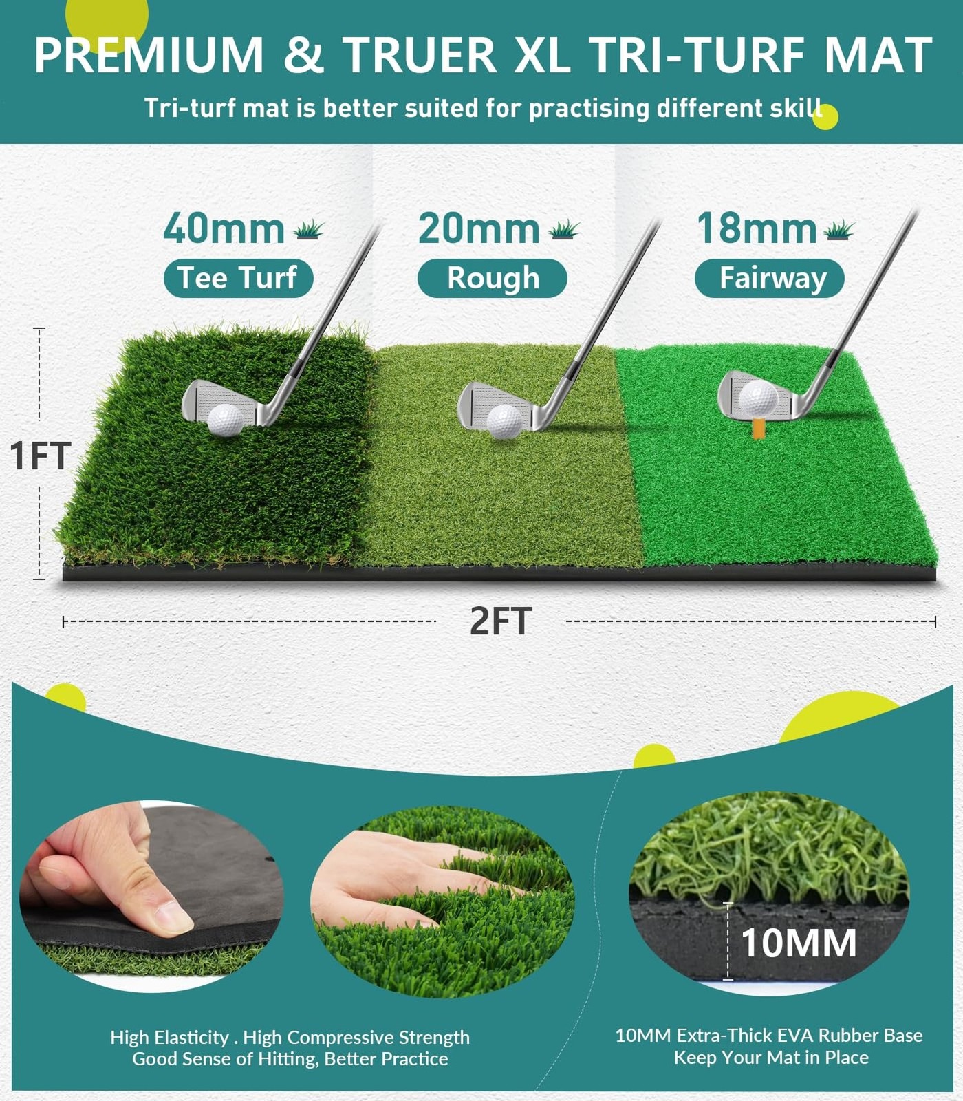 Golf Net: 10x7FT Golf Practice Net for Backyard Driving, Hitting Net with Tri...