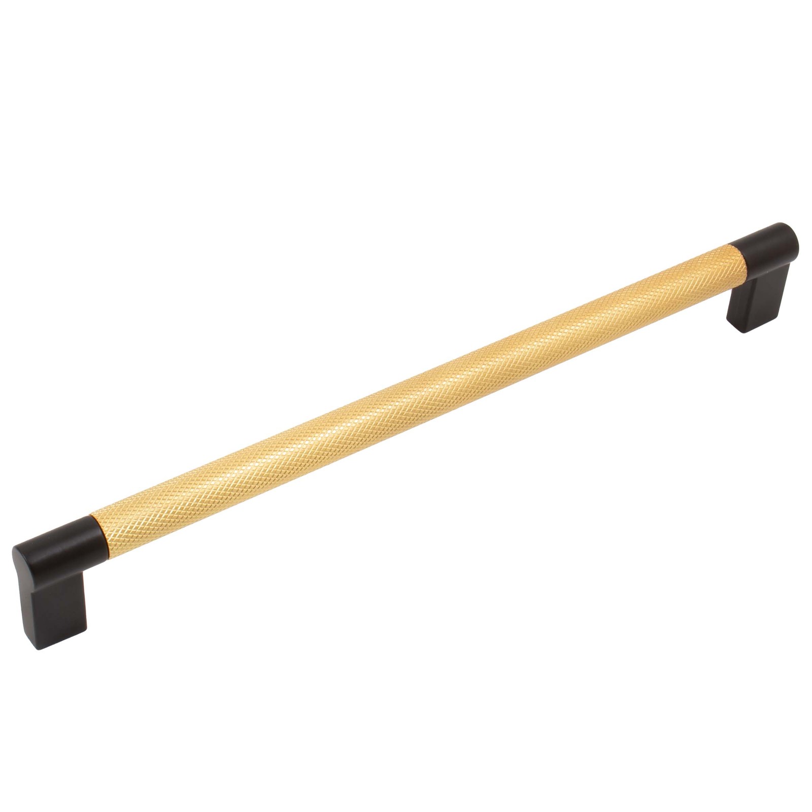 Urban Cabinet Pull, 224 Millimeters, Satin Brass with Matte Black Ends by Stone