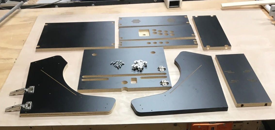 Bartop Arcade Cabinet Kit -  Black, Easy Assembly hardware, Basic Kit