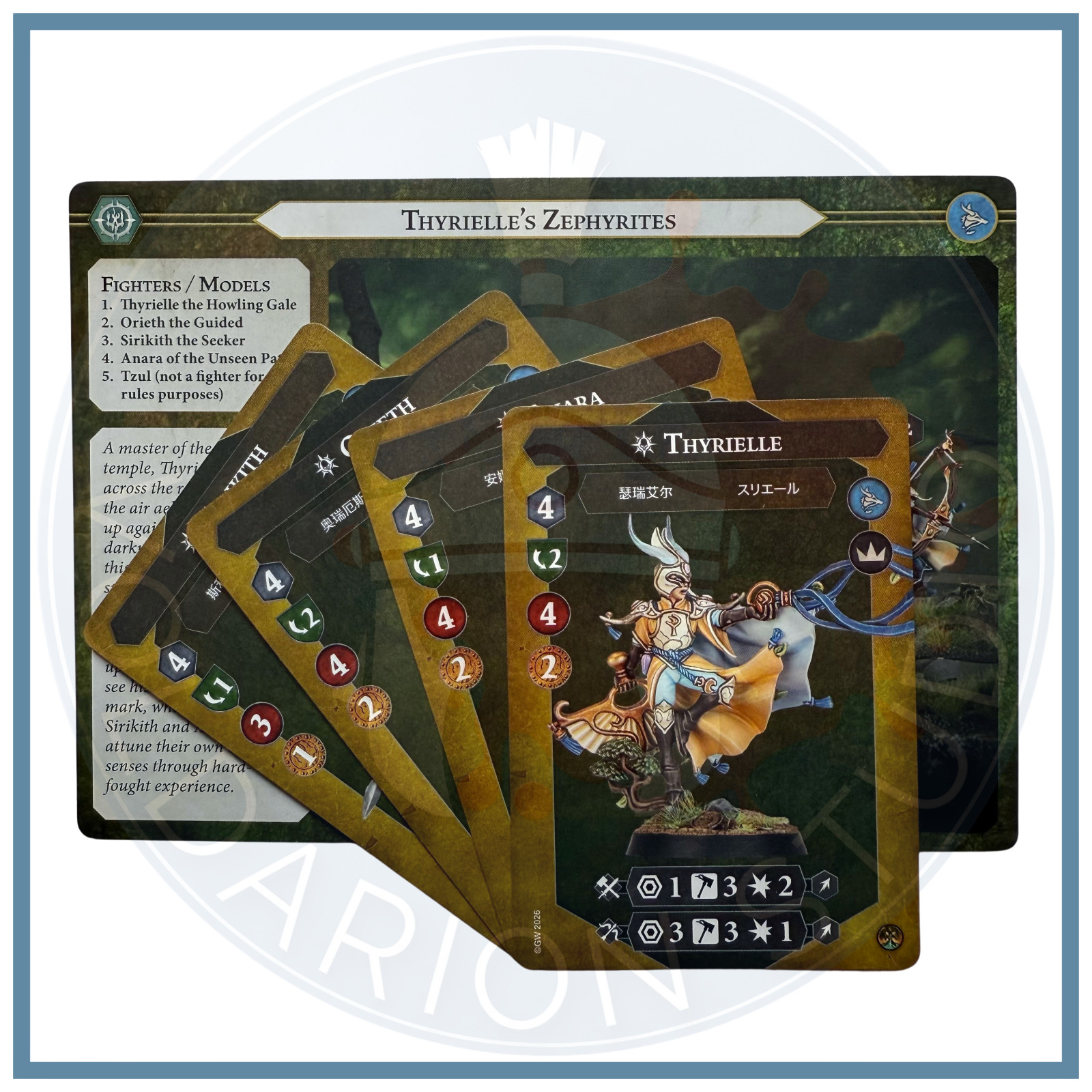 THYRIELLE'S ZEPHYRITES WARBAND CARDS - Warhammer Underworlds  - Age of Sigmar