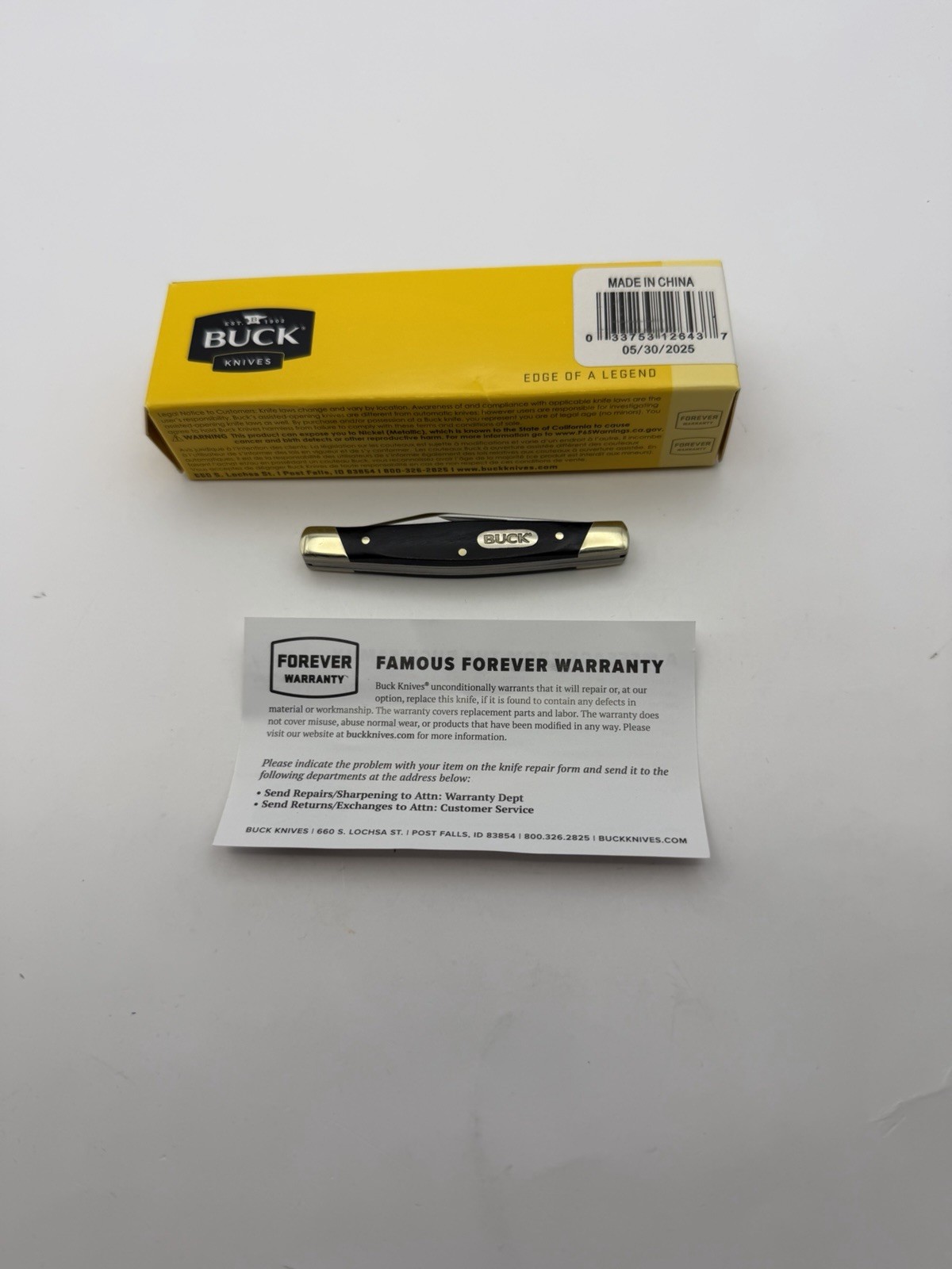New Buck Knives 0375BKSWM-B Deuce Dual Blades Pocket Knife Color: Black