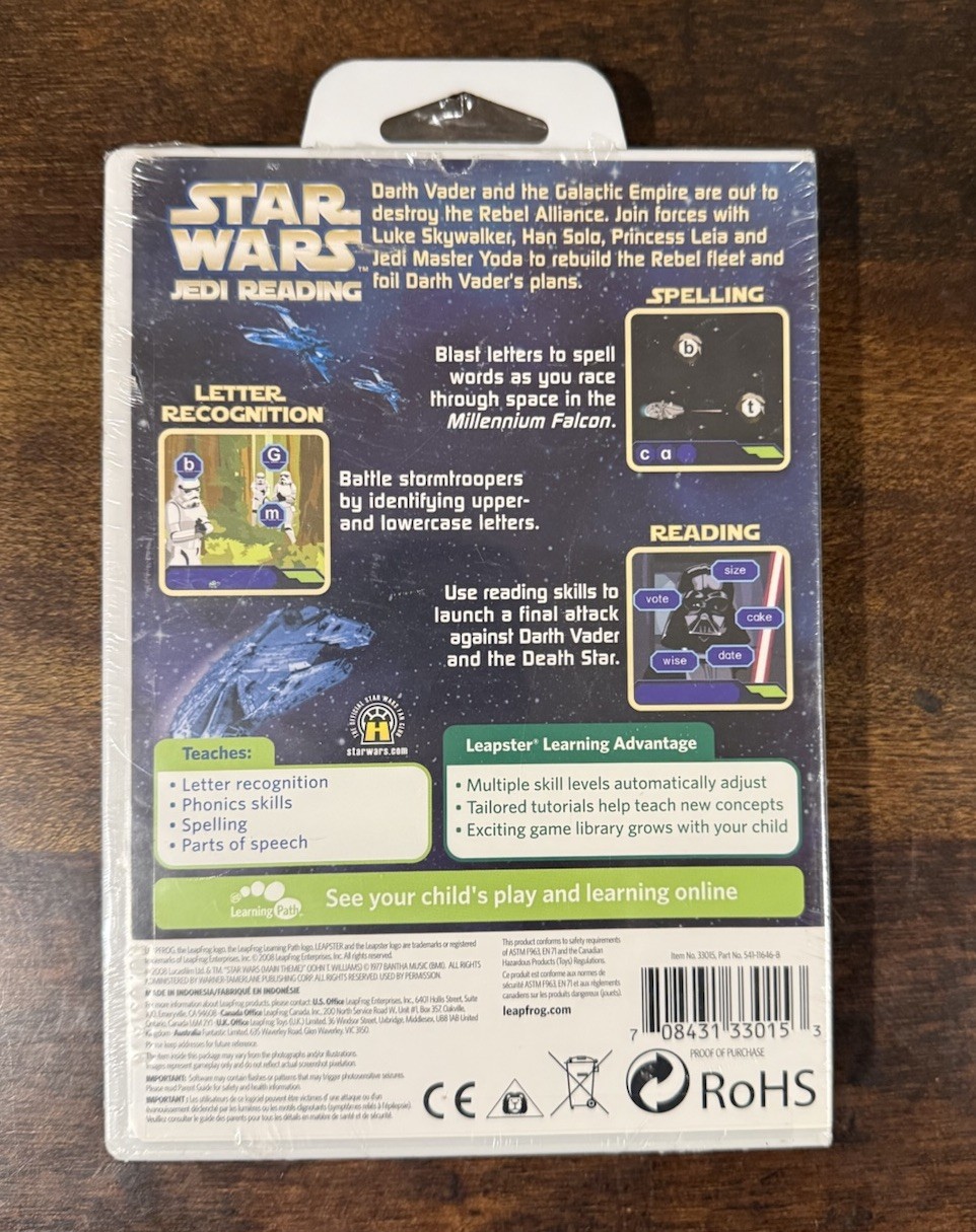 Leap Frog Leapster 2 Star Wars Jedi Reading Learning Game New Sealed