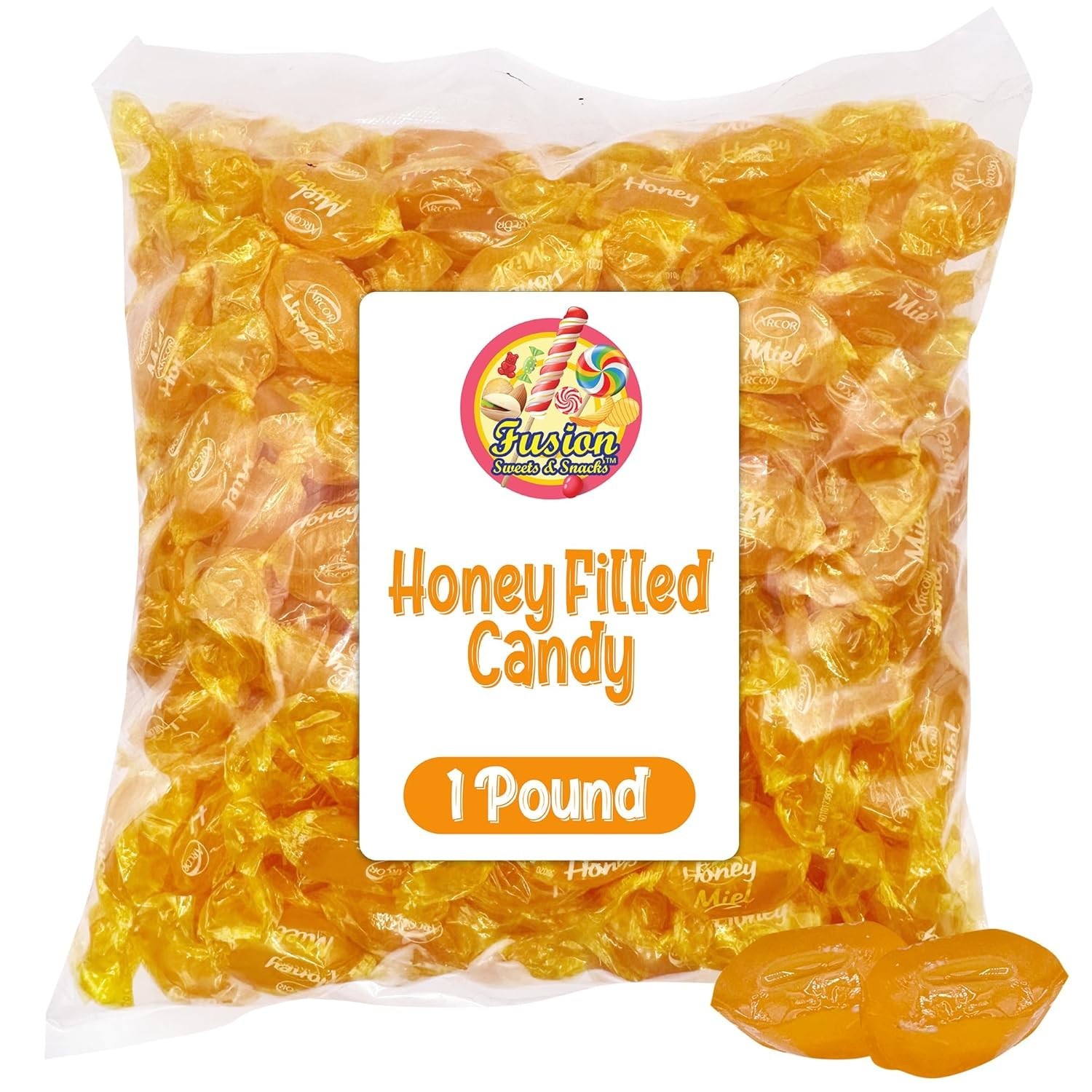 Honey Filled Hard Candy - Individually Wrapped - 1 Pound...