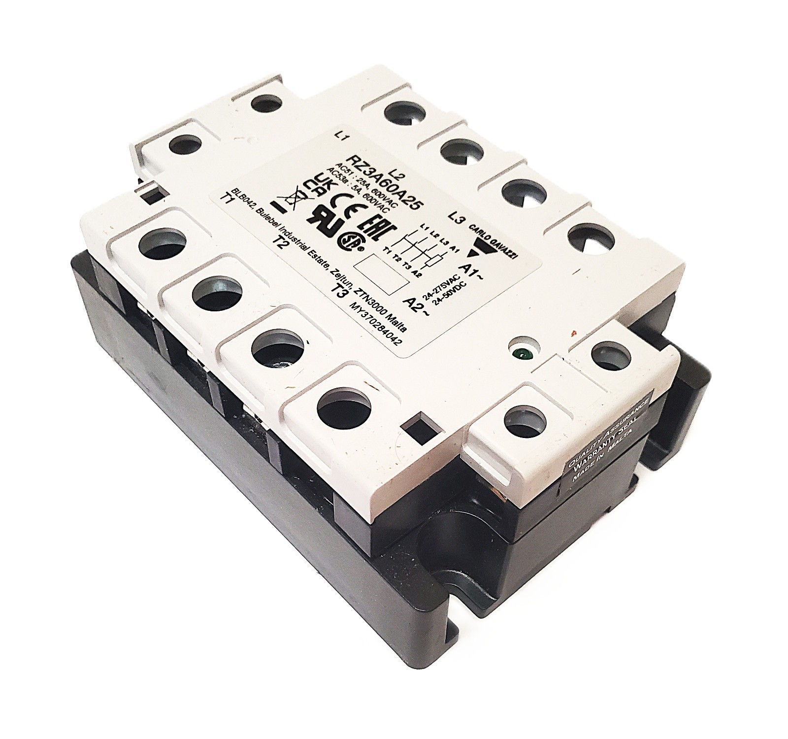 CARLO GAVAZZI RZ3A60A25 Solid State Relay 25A 600VAC 5A