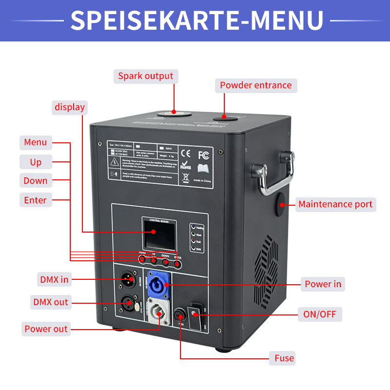 750W Cold Spark Machine Indoor Firework Machine DMX DJ Stage Effect