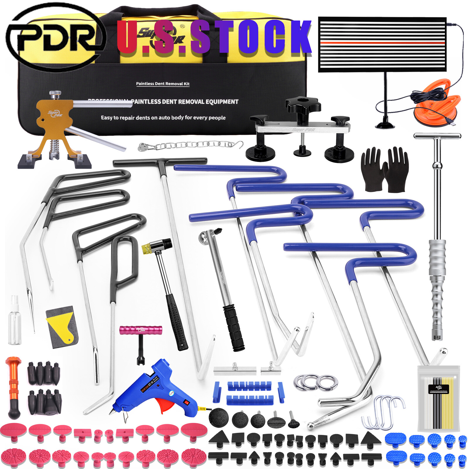 120pcs PDR Dent Repair Kit Paintless Dent Removal Tools Dent Puller Kit for Car