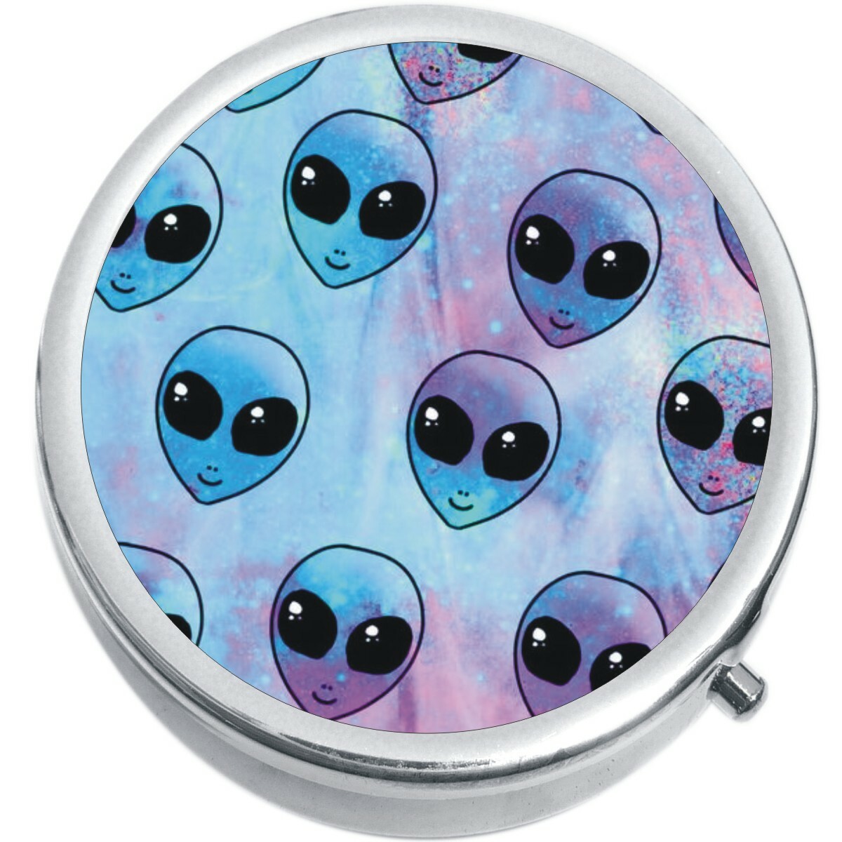 Alien Heads Medicine Vitamin Compact Pill Box