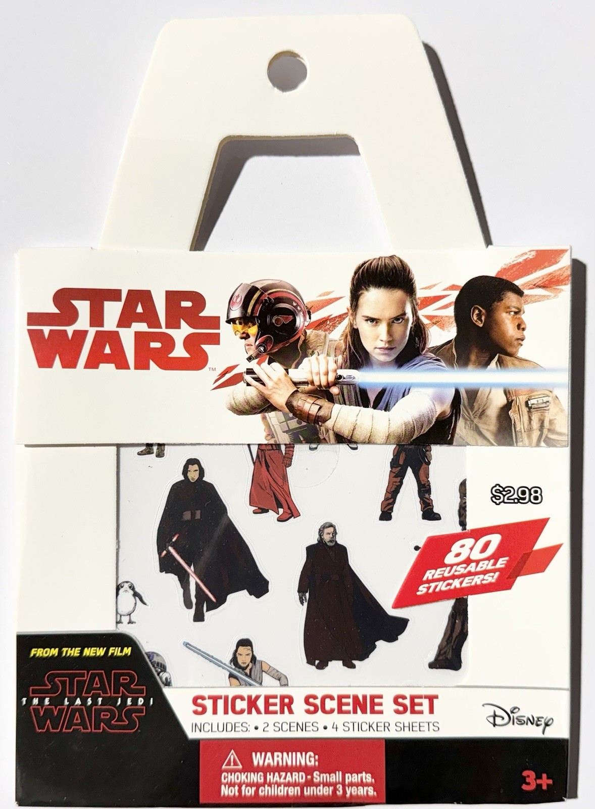 2017 Disney STAR WARS Sticker Scene Set - 80 Reusable Stickers NEW The Last Jedi