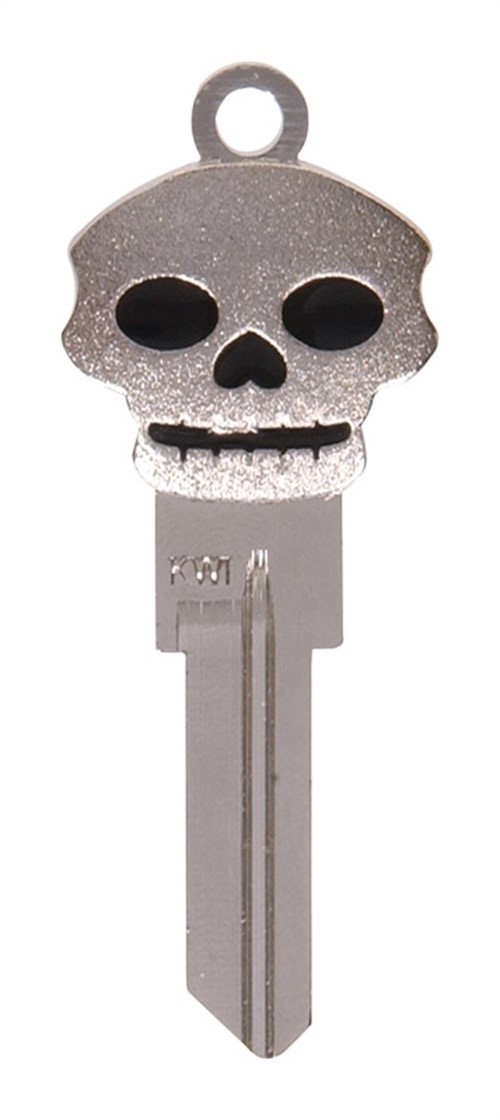 Hillman 87507 Brass #66/KW1 Silver Skull Single Sided Blank Key (Pack of 4)