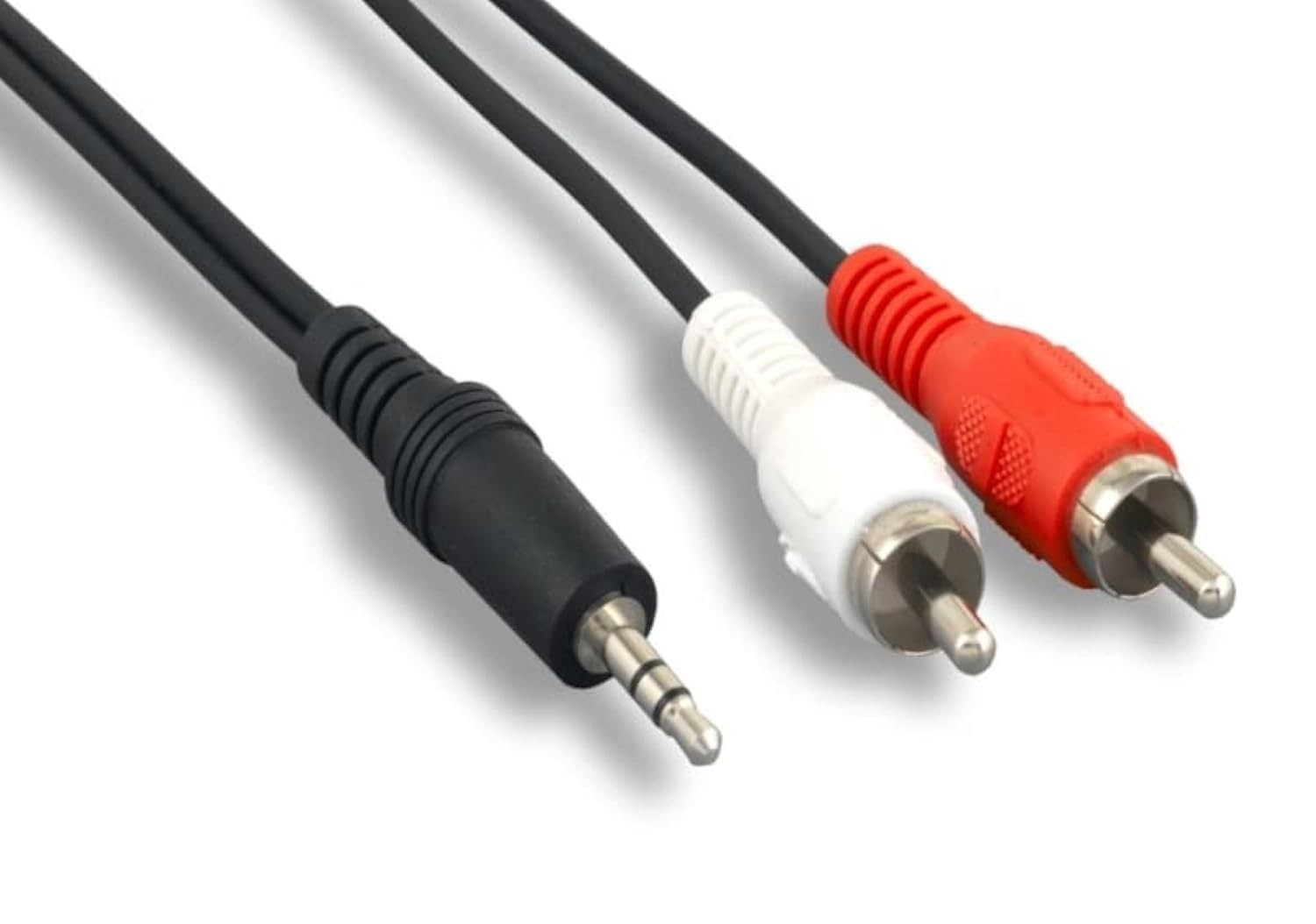 KENTEK 12 Feet Ft 3.5mm AUX Auxiliary Male to RCA RW Red White 12 feet, Black