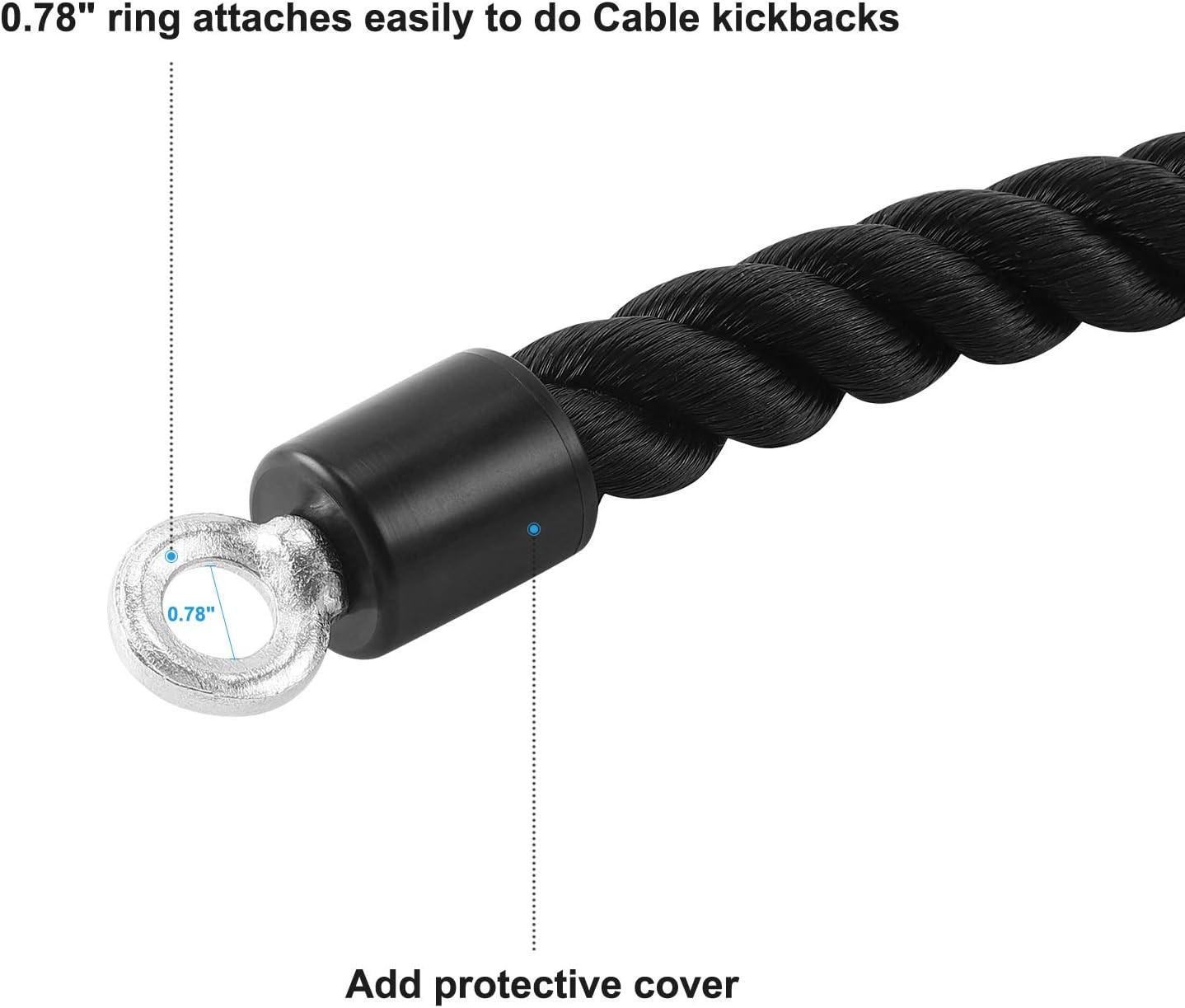 Pull down Rope Single Grip Tricep Bicep Exercise Attachment for Cable Machines G
