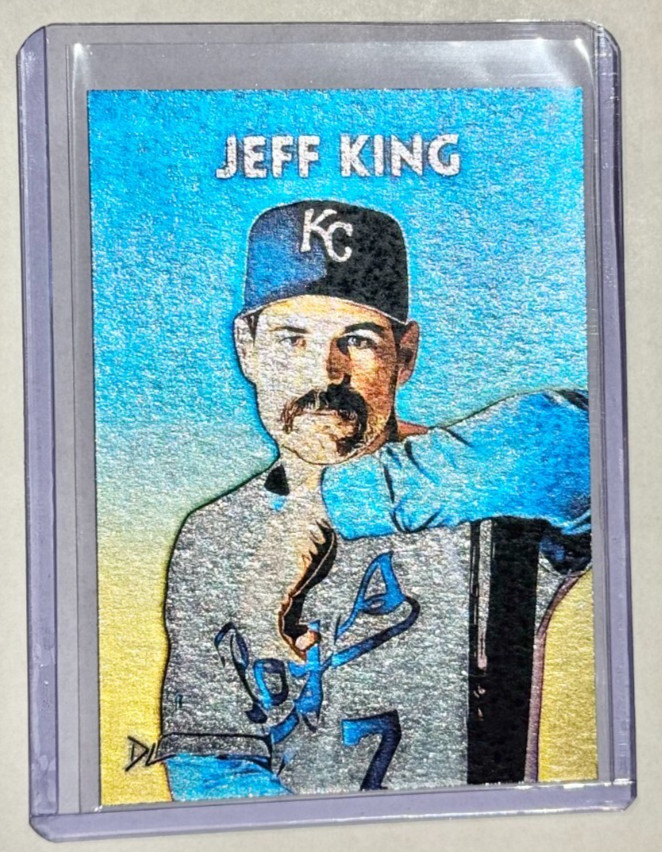 Jeff King Platinum Plated Artist Signed "Kansas City Royals" Trading Card 1/1