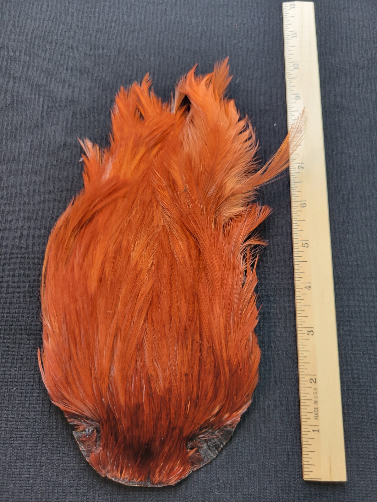 Lot 499, Dyed BROWN India Rooster Streamer Neck Cape Feathers Tying