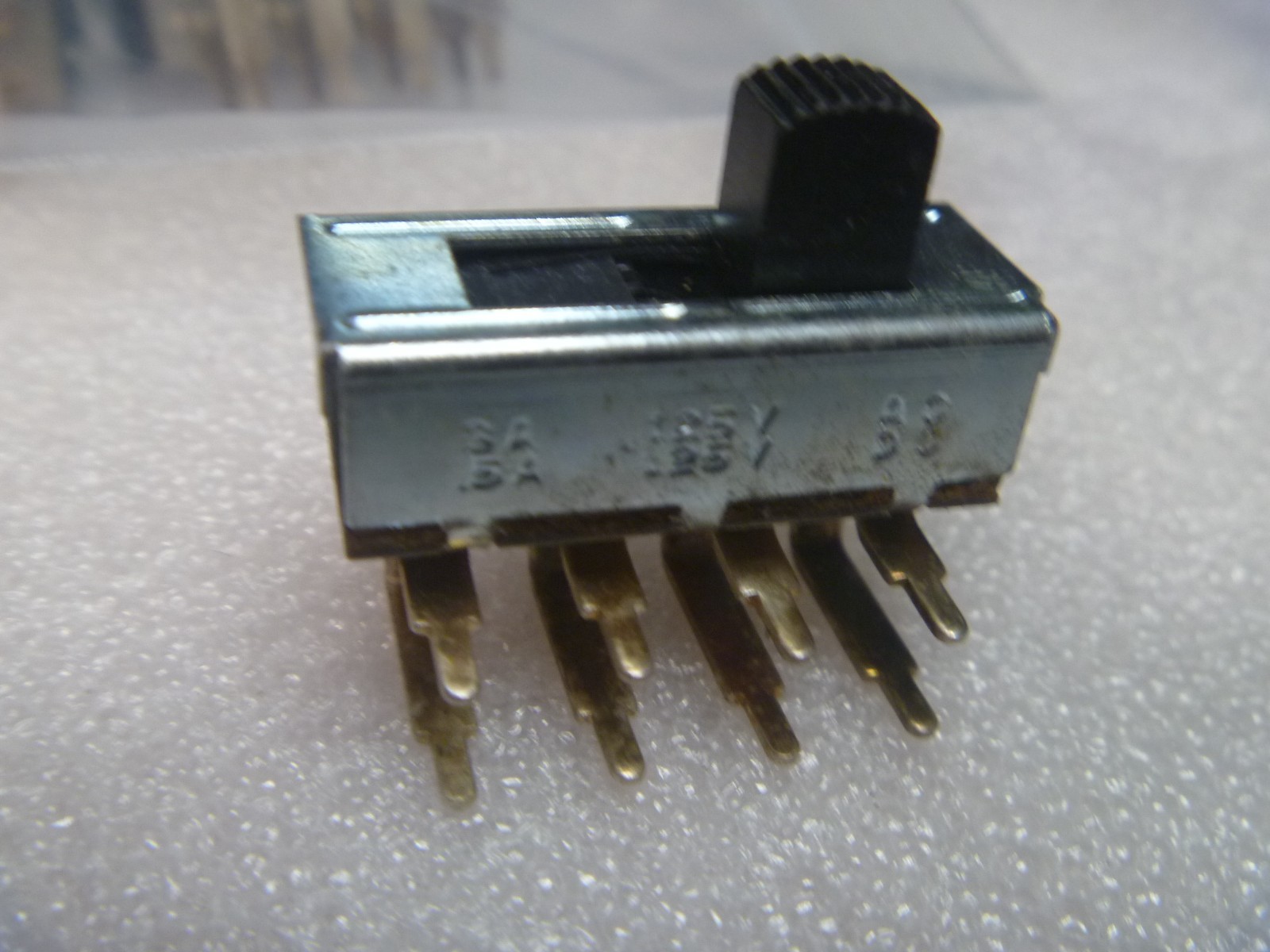 Stackpole Slide Switch 3 Position 2 Pole 8 Pin Right Angle PC Board Mount