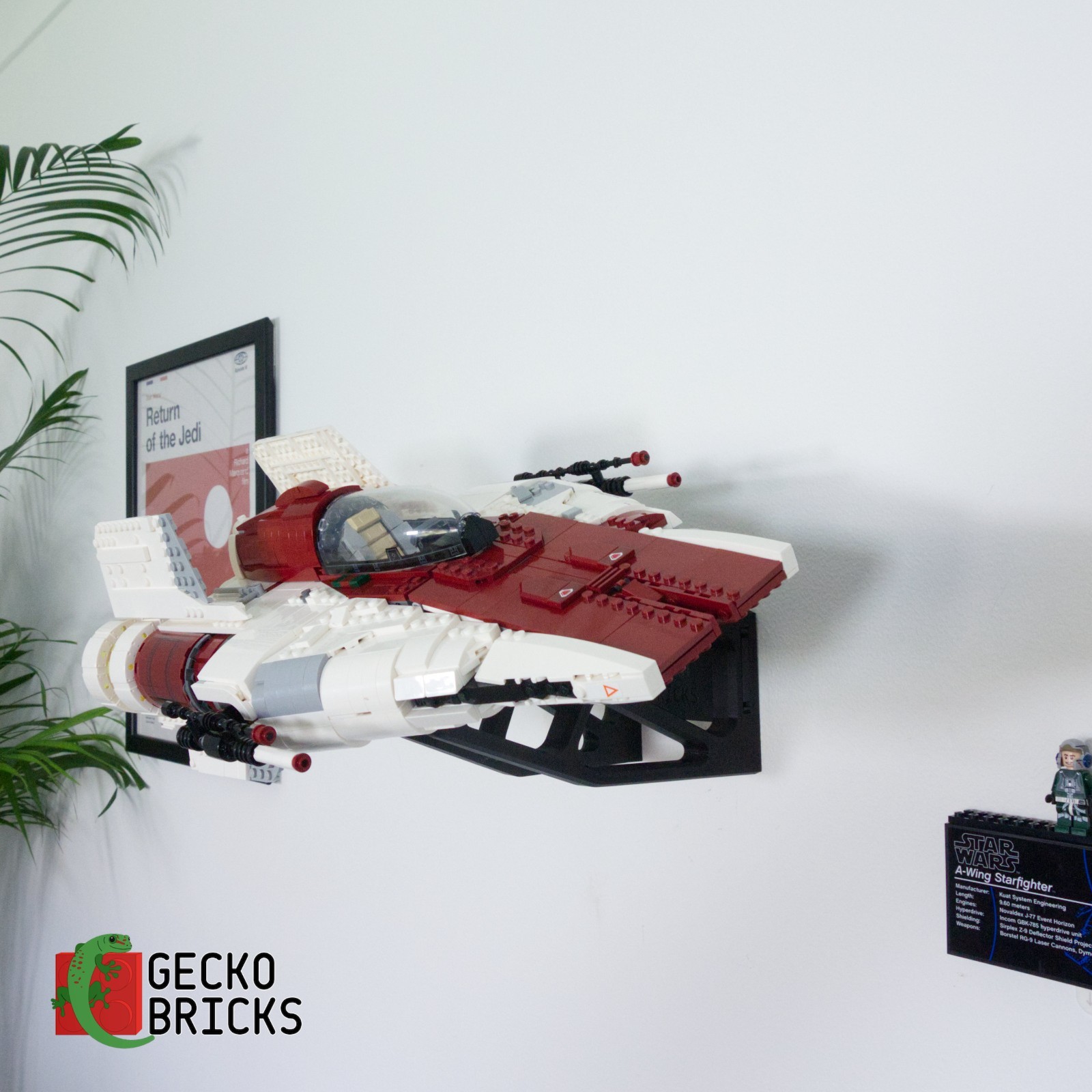 Wall Mount Display For LEGO Star Wars UCS A-Wing Set 76275  Vertical/Horizontal