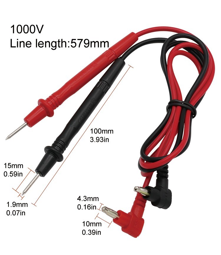 Universal Digital Multimeter MultiMeter Test Lead Probe Wire Pen Cable 1000V 10A