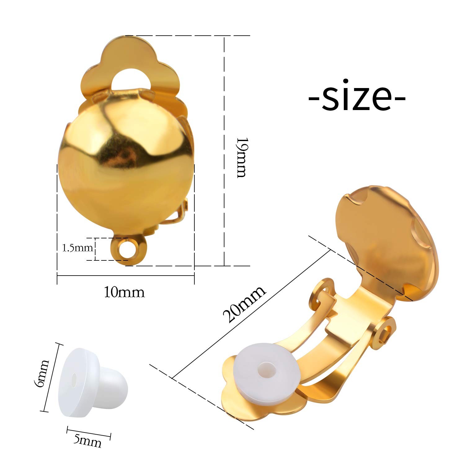 20 Pieces Clip On Earring Converter Non-Pierced Earrings Components with Loop...
