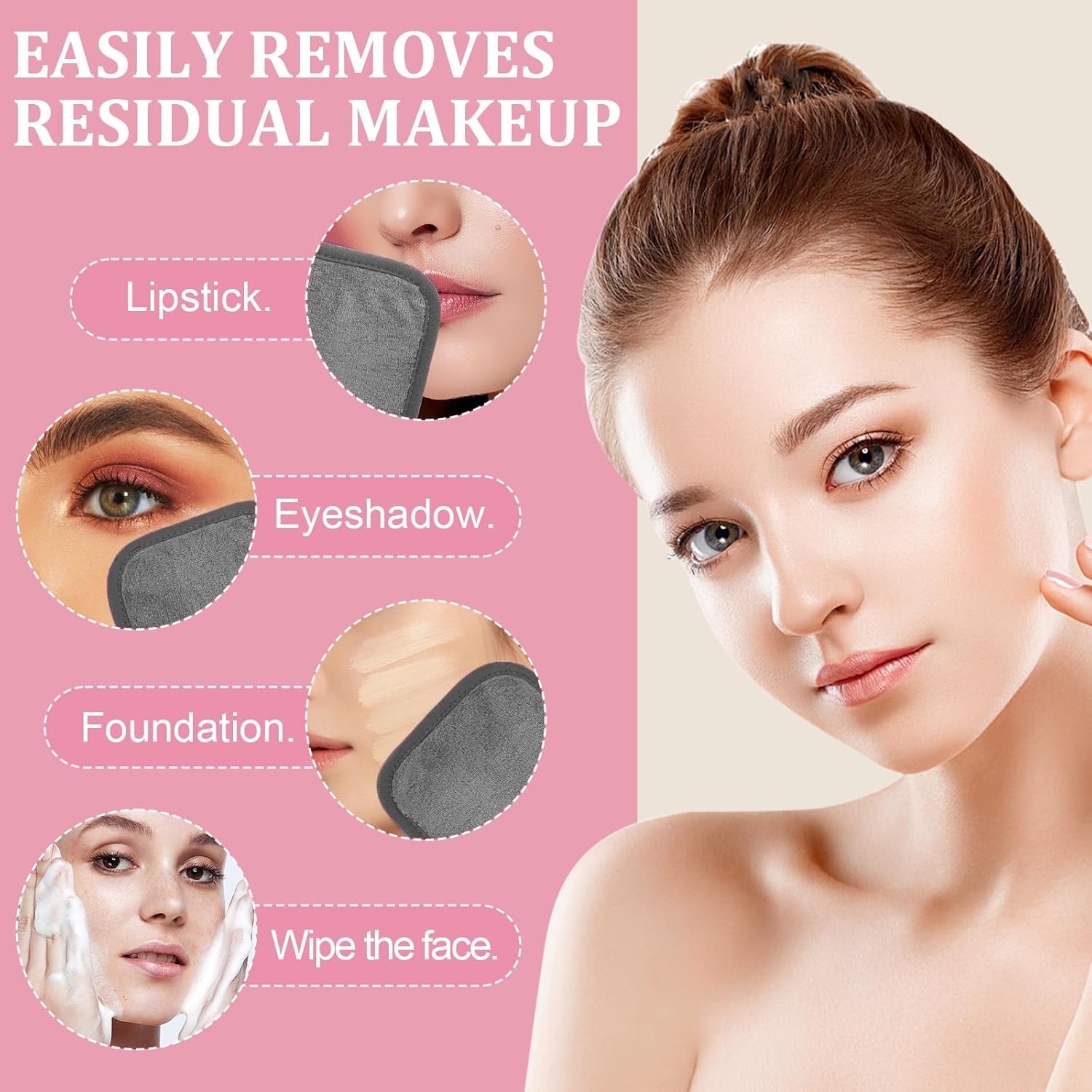 Makeup Remover Cloth 12 Pack, Ultra Soft and Reusable Microfiber Makeup Remover