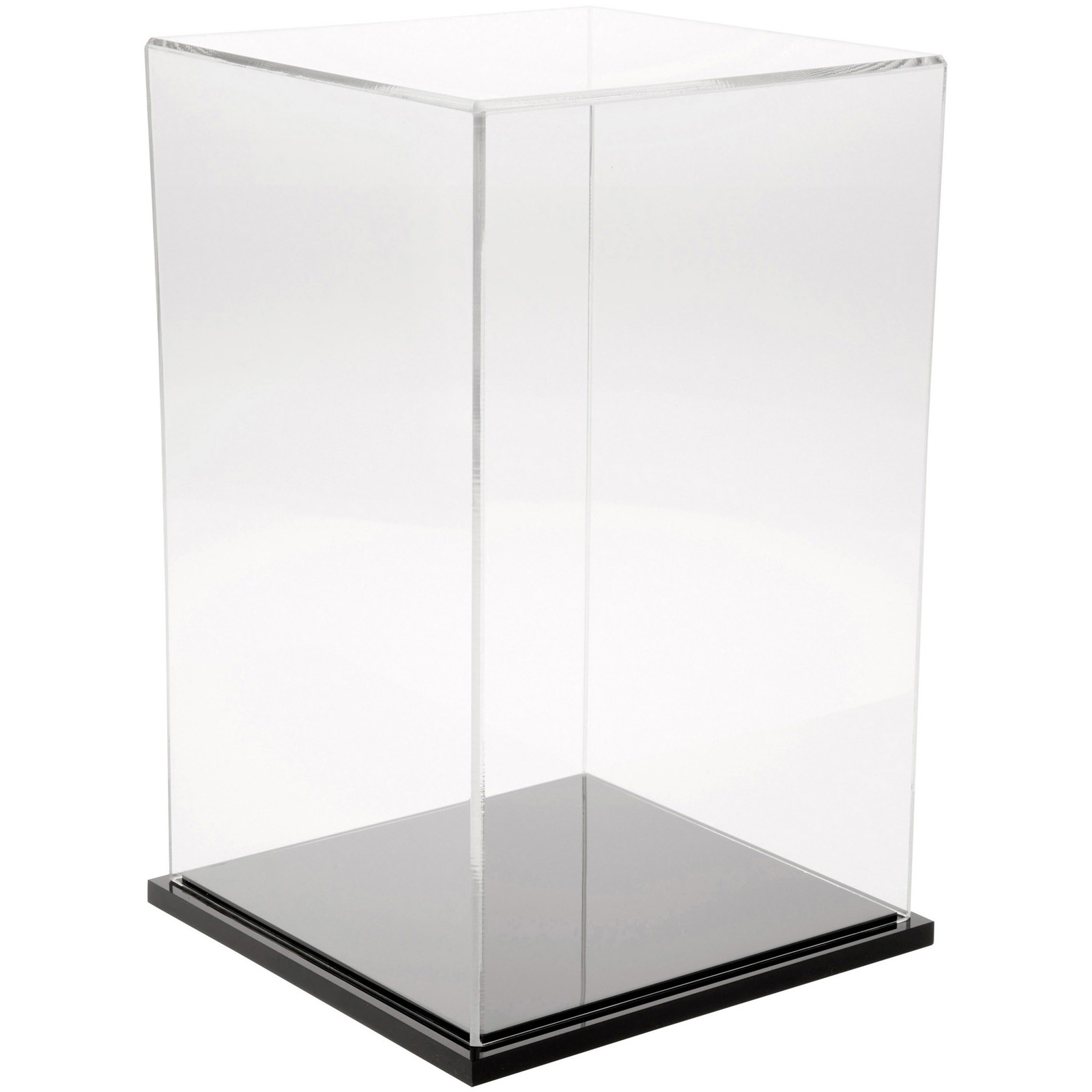 Plymor Clear Acrylic Display Case with Black Base, 7" W x 7" D x 11" H